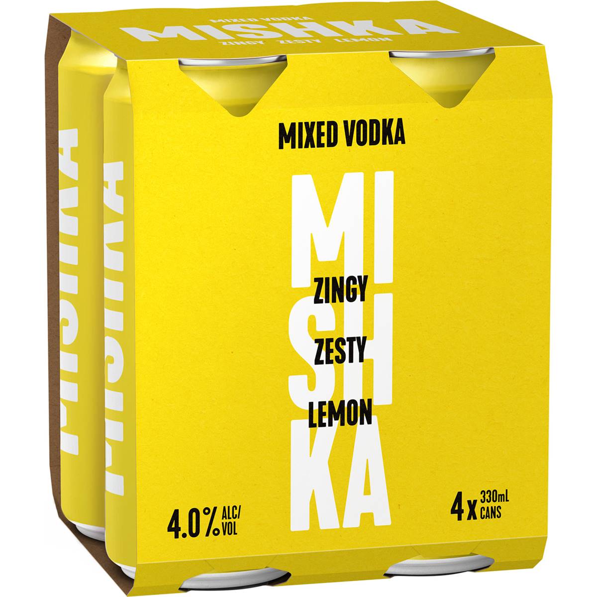 Mishka Mixed Vodka Lemon Cans 330ml X 4 Pack Woolworths