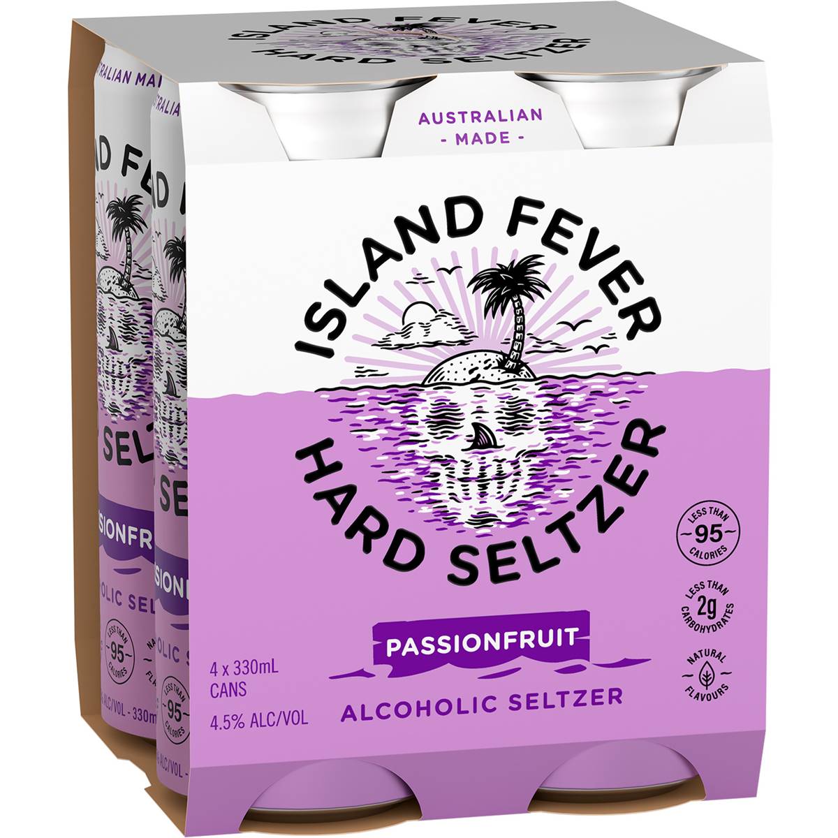 Island Fever Hard Seltzer Passionfruit Cans 330ml X4 Pack Woolworths