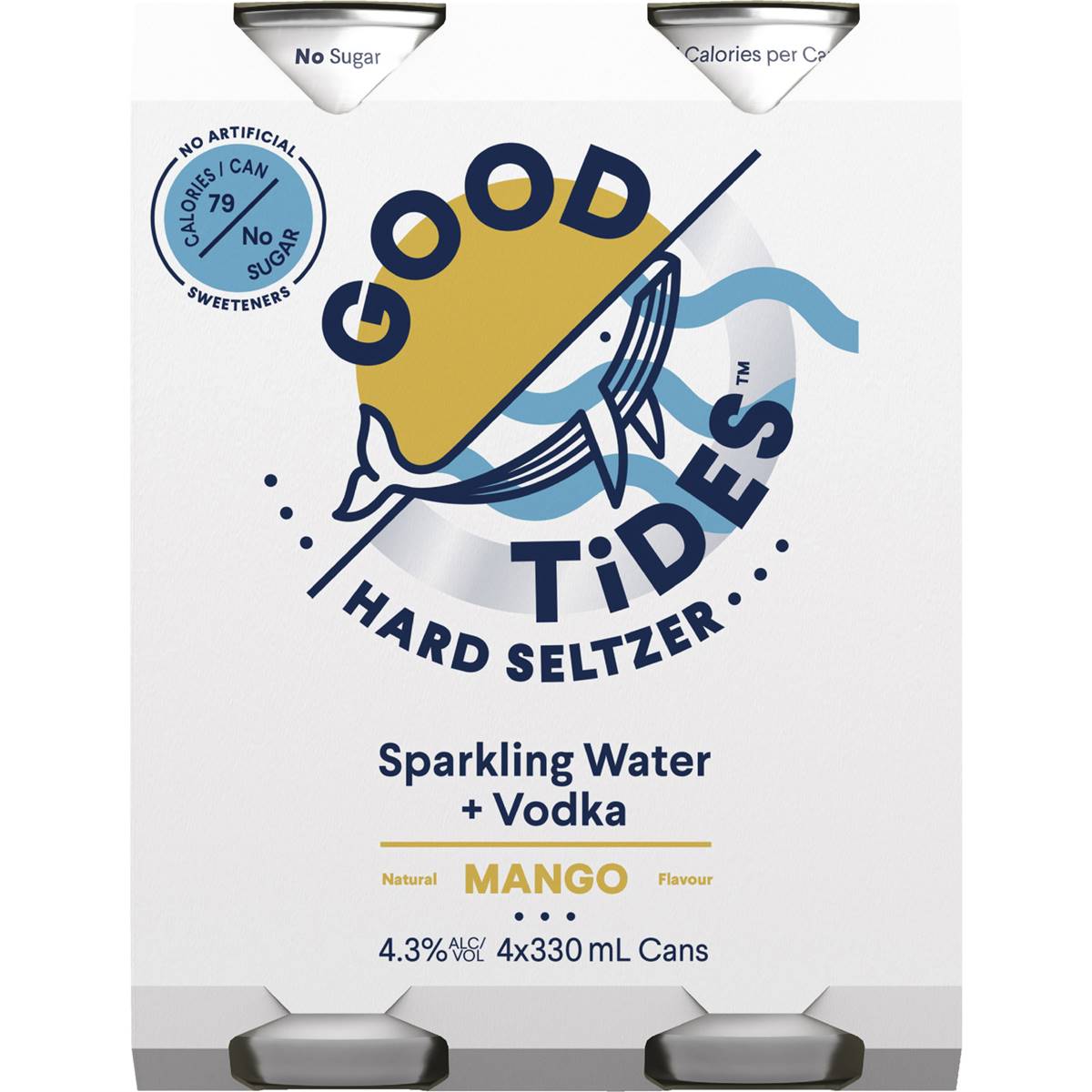 Good Tides Mango Sparkling Water & Vodka Cans