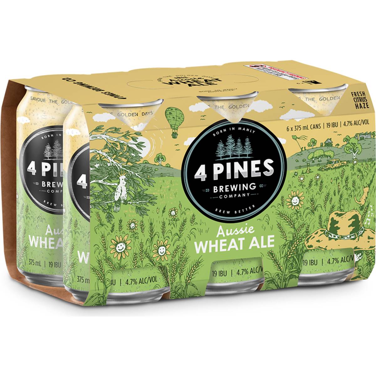 4 Pines Aussie Wheat Ale Cans 375ml X 6 Pack Woolworths