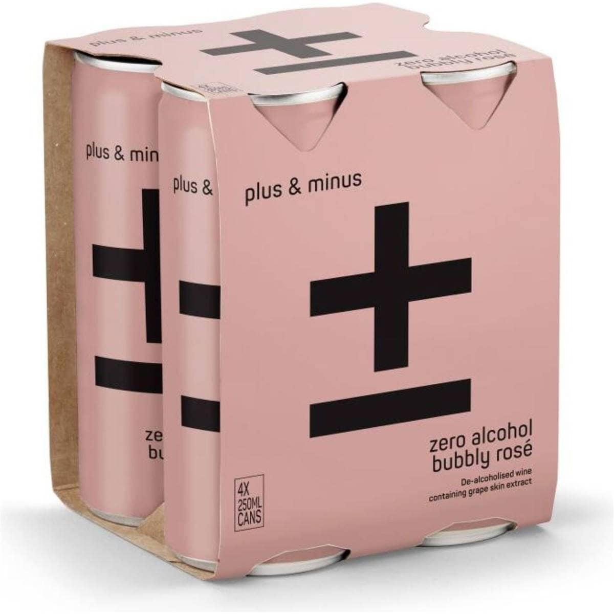 Plus Minus Zero Alcohol Sparkling Rose 250mlx 4 Pack Woolworths