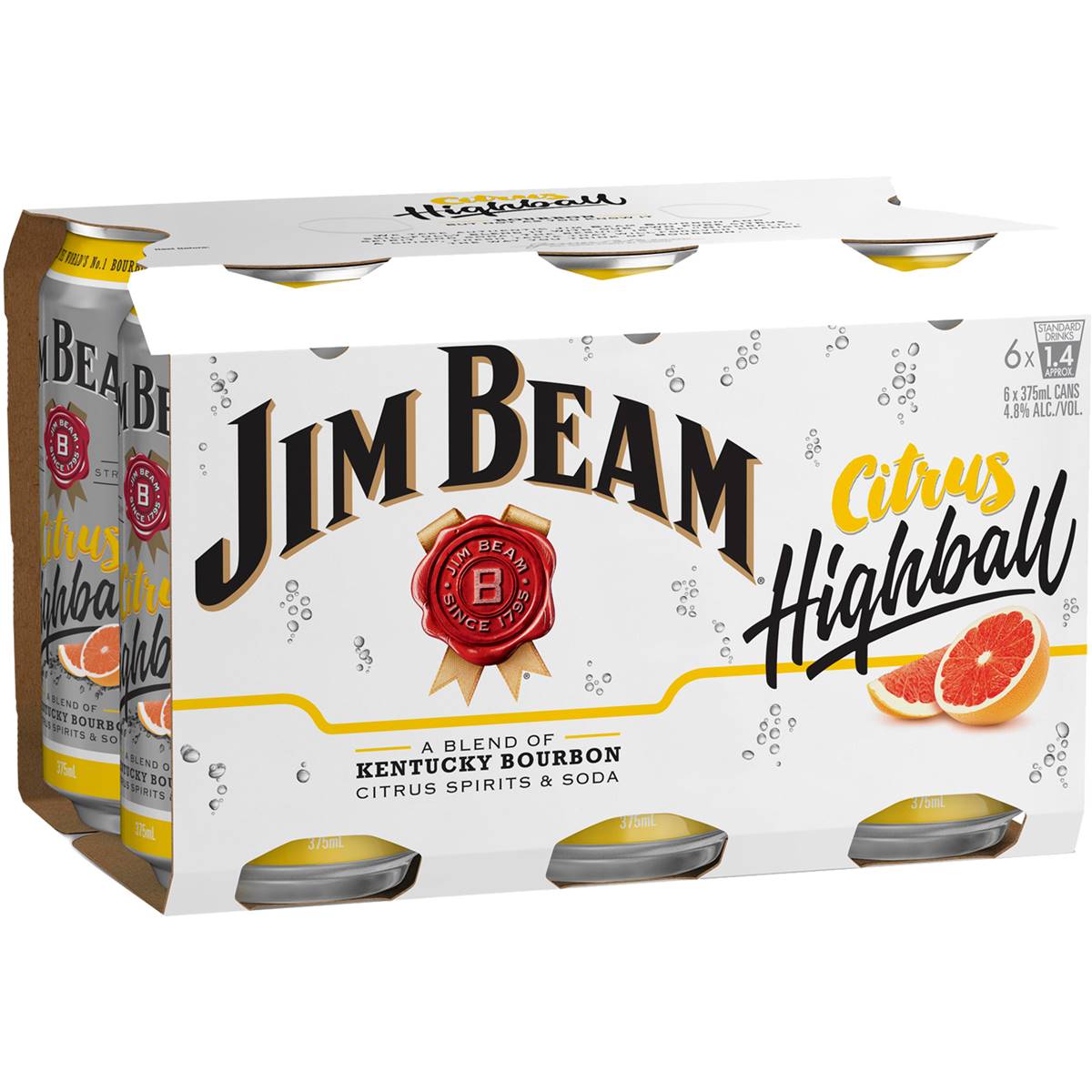 Jim Beam Citrus Highball Cans 6x375ml Woolworths