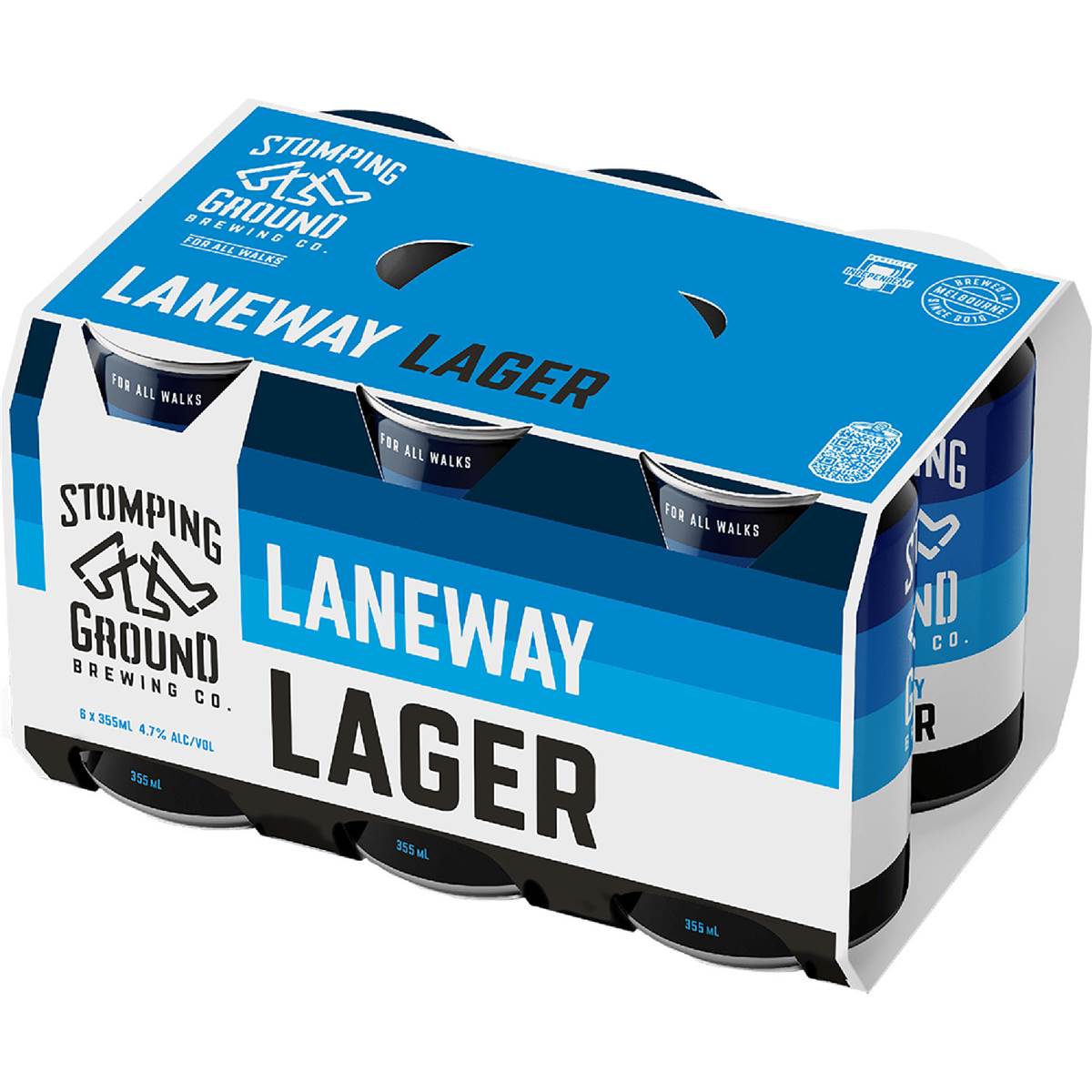 Stomping Ground Laneway Lager Cans 355mL x 6 pack