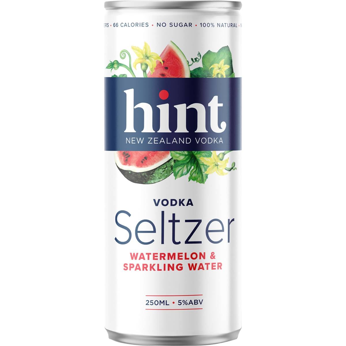 Hint Vodka Seltzer Watermelon & Sparkling Water 6x4x250ml Woolworths