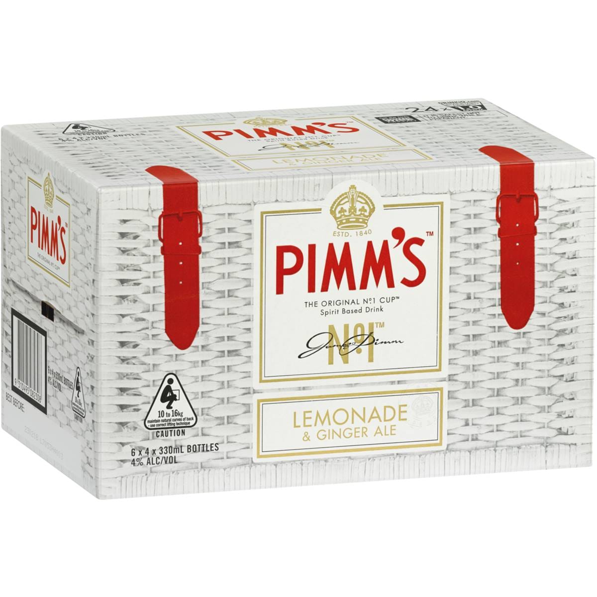 Pimm's Lemonade & Ginger Ale 4 Bottle 24x330ml Woolworths