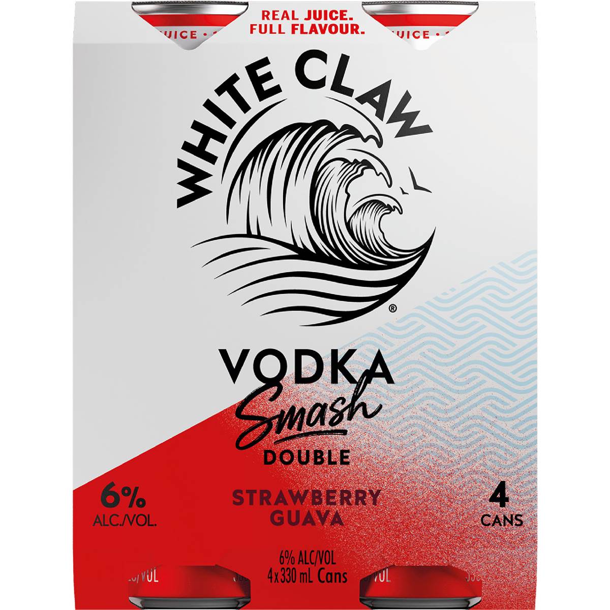 White Claw Vodka Smash Strawberry Guava Cans 330mL x 4 pack