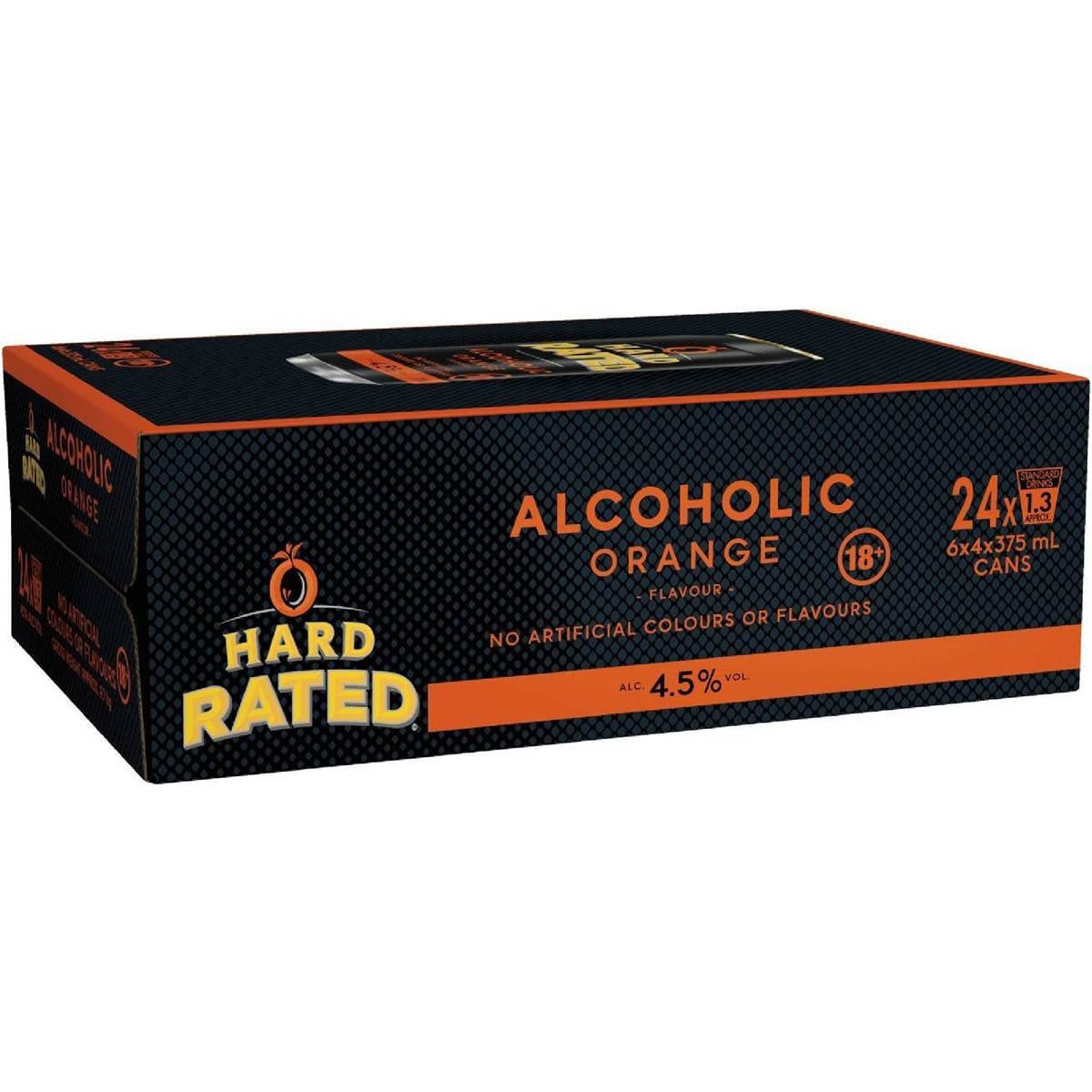 Hard Rated Orange Vodka Cans 375mL x 24 pack