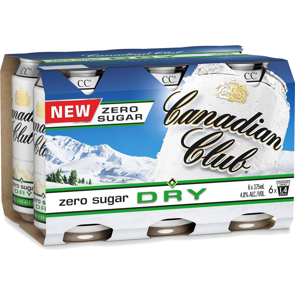 Canadian Club Dry Zero 6x375ml Woolworths