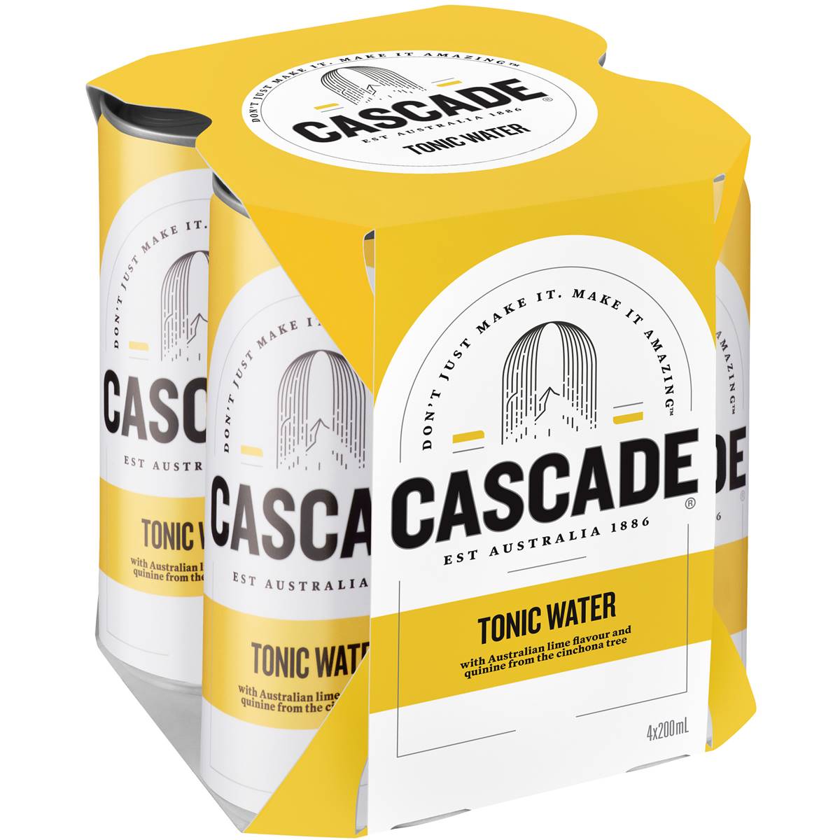 Cascade Tonic Water Cans 4x200ml Woolworths