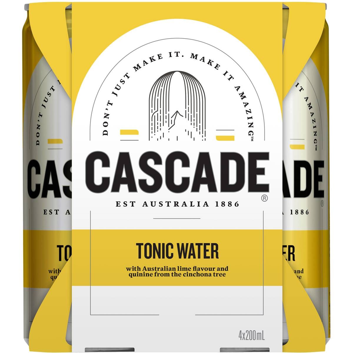 Cascade Tonic Water Cans 4x200ml Woolworths