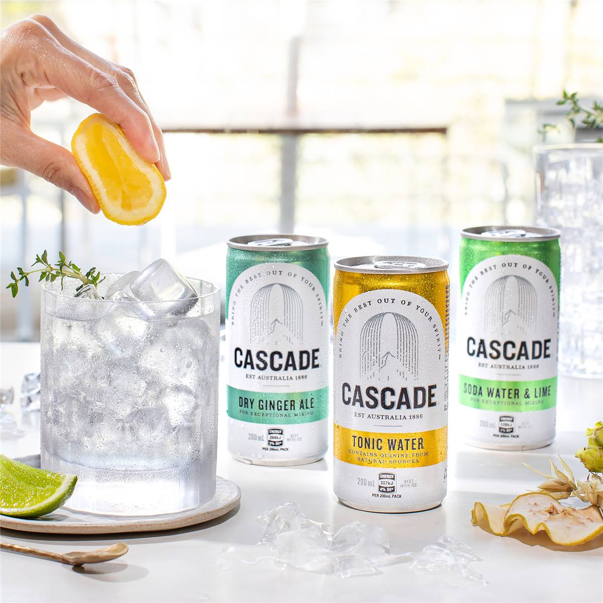 Cascade Tonic Water Cans 4x200ml Woolworths