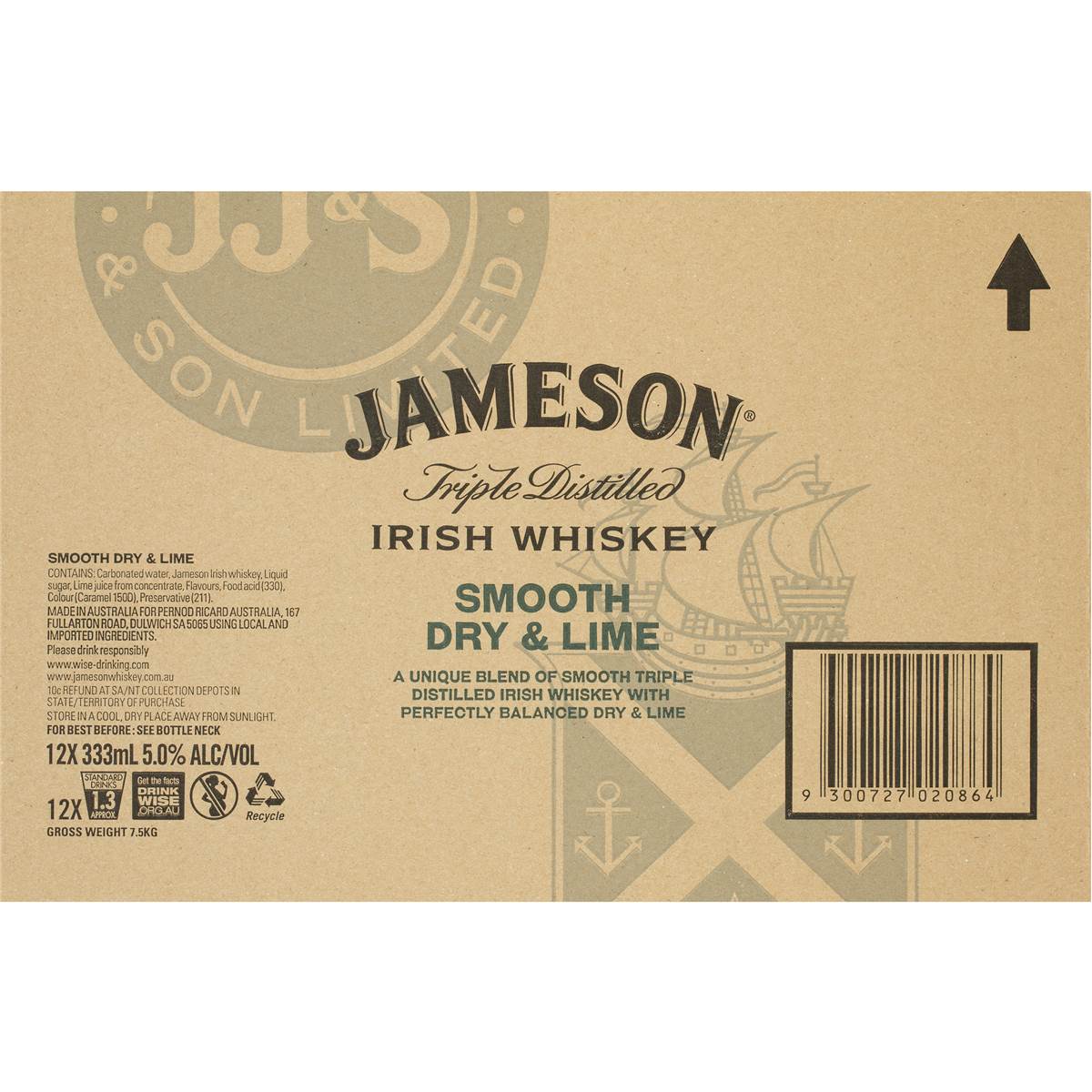 Jameson Smooth Dry Lime Bottle 12x333ml Woolworths jameson-smooth-dry-lime-bottle-12x333ml-woolworths