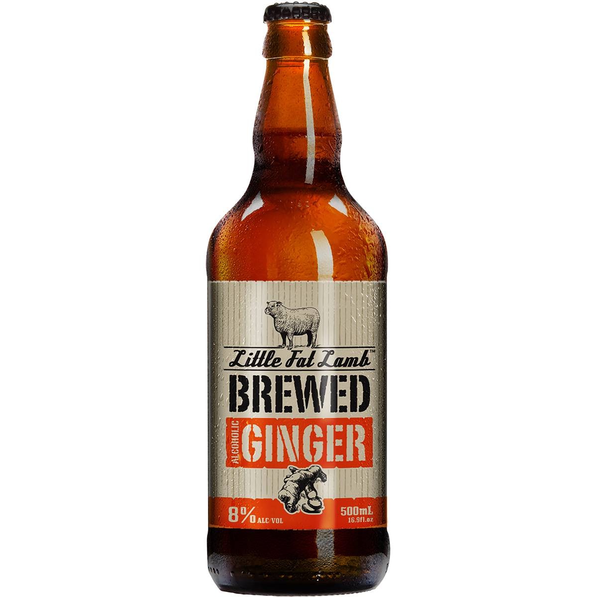 Little Fat Lamb Brewed Ginger Bottles 500ml X12 Case Woolworths