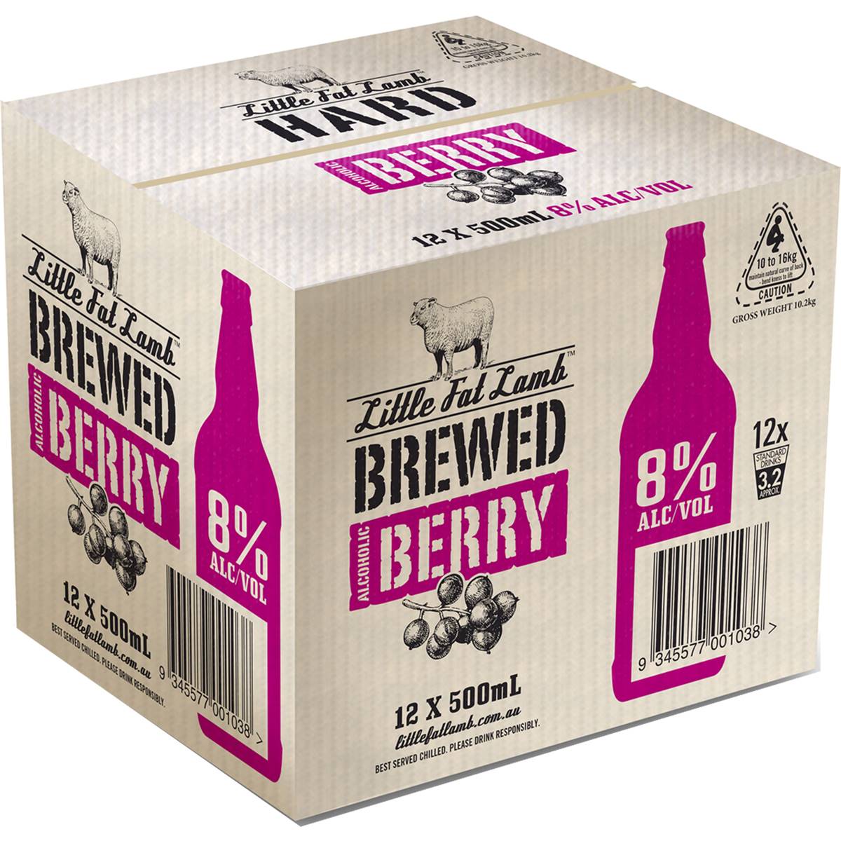 Little Fat Lamb Brewed Berry Bottles 500ml X12 Case | Woolworths