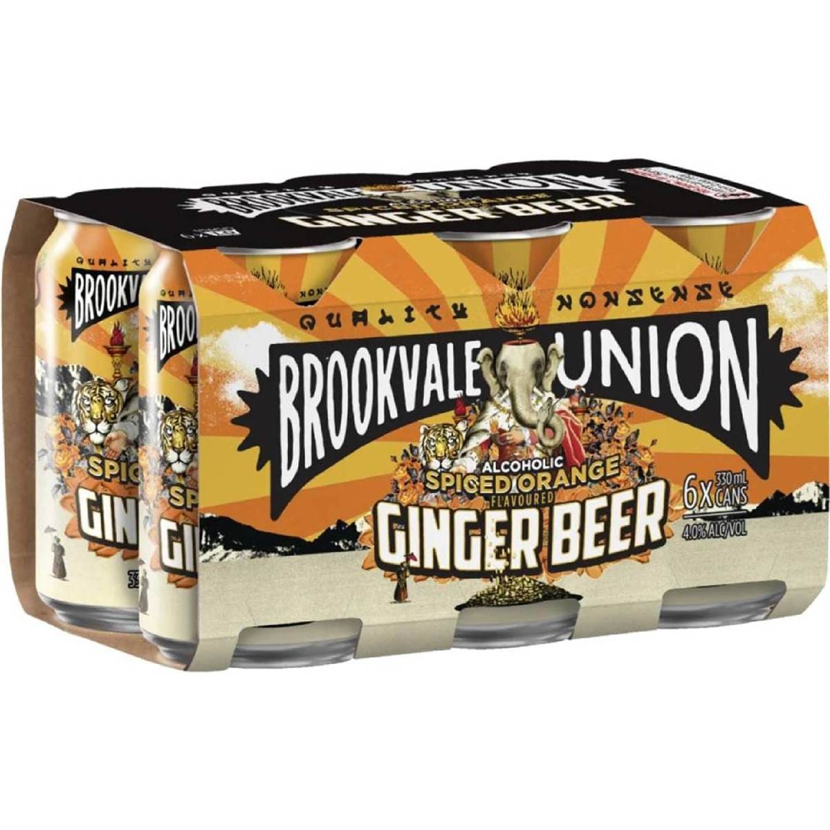 Brookvale Union Spiced Orange Ginger Beer 4% Cans 330mL x 6 pack