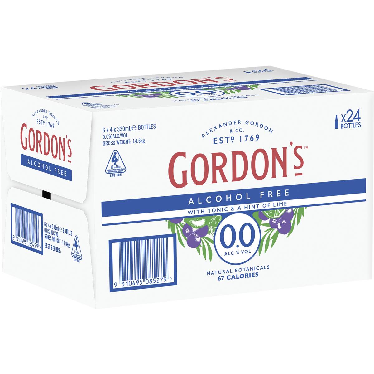 Gordon's Alcohol Free With Tonic & A Hint Of Lime Bottles
