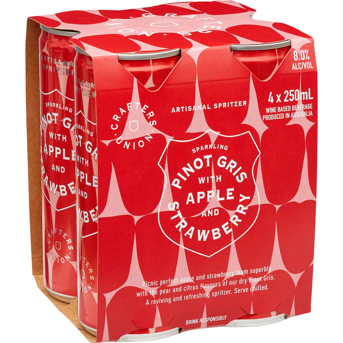 Crafters Union Spritzers Sparkling Pinot Gris Apple And Strawberry