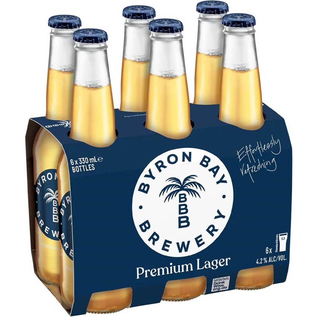 Byron Bay Brewery Premium Lager Bottles 330mL x 6 pack