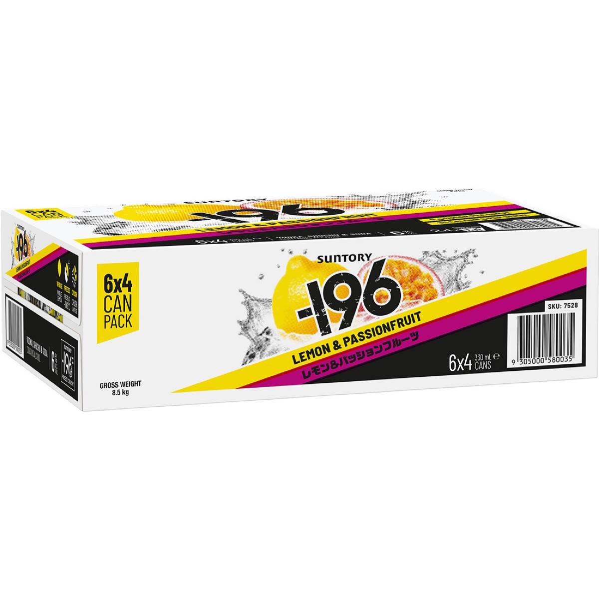 Suntory -196 Lemon & Passionfruit Cans 330mL x 24 pack