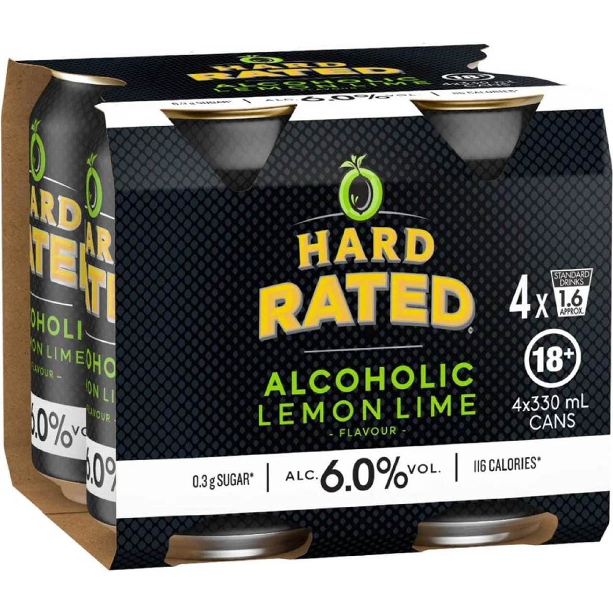 Hard Rated Lemon Lime 6pct Cans 330mL x 4 pack