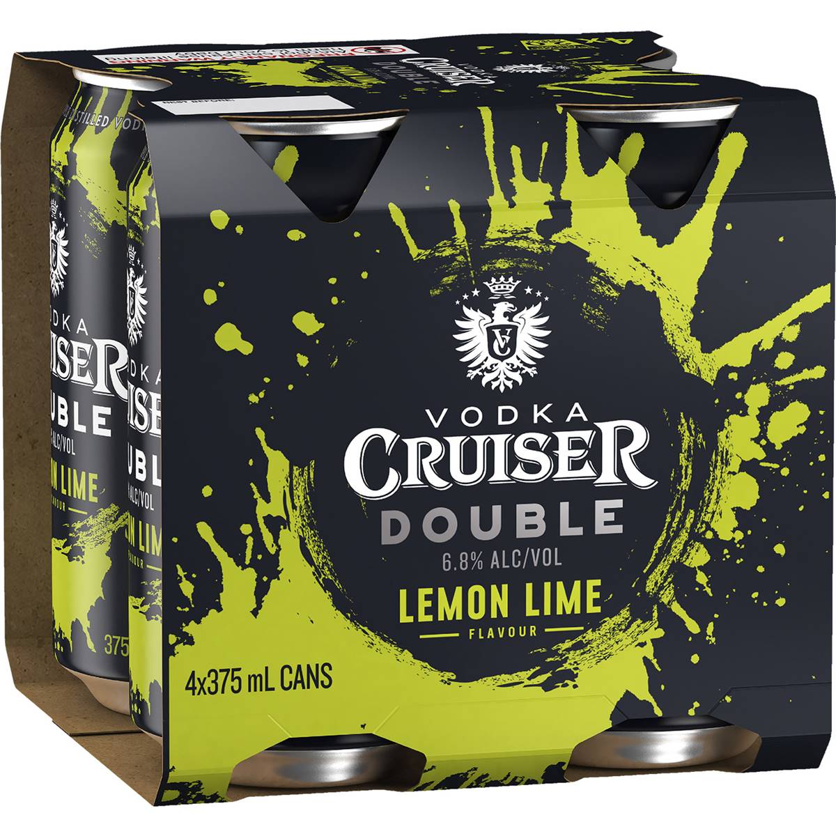 Vodka Cruiser Double Lemon Lime Flavour Cans 375ml X 4 Pack Woolworths
