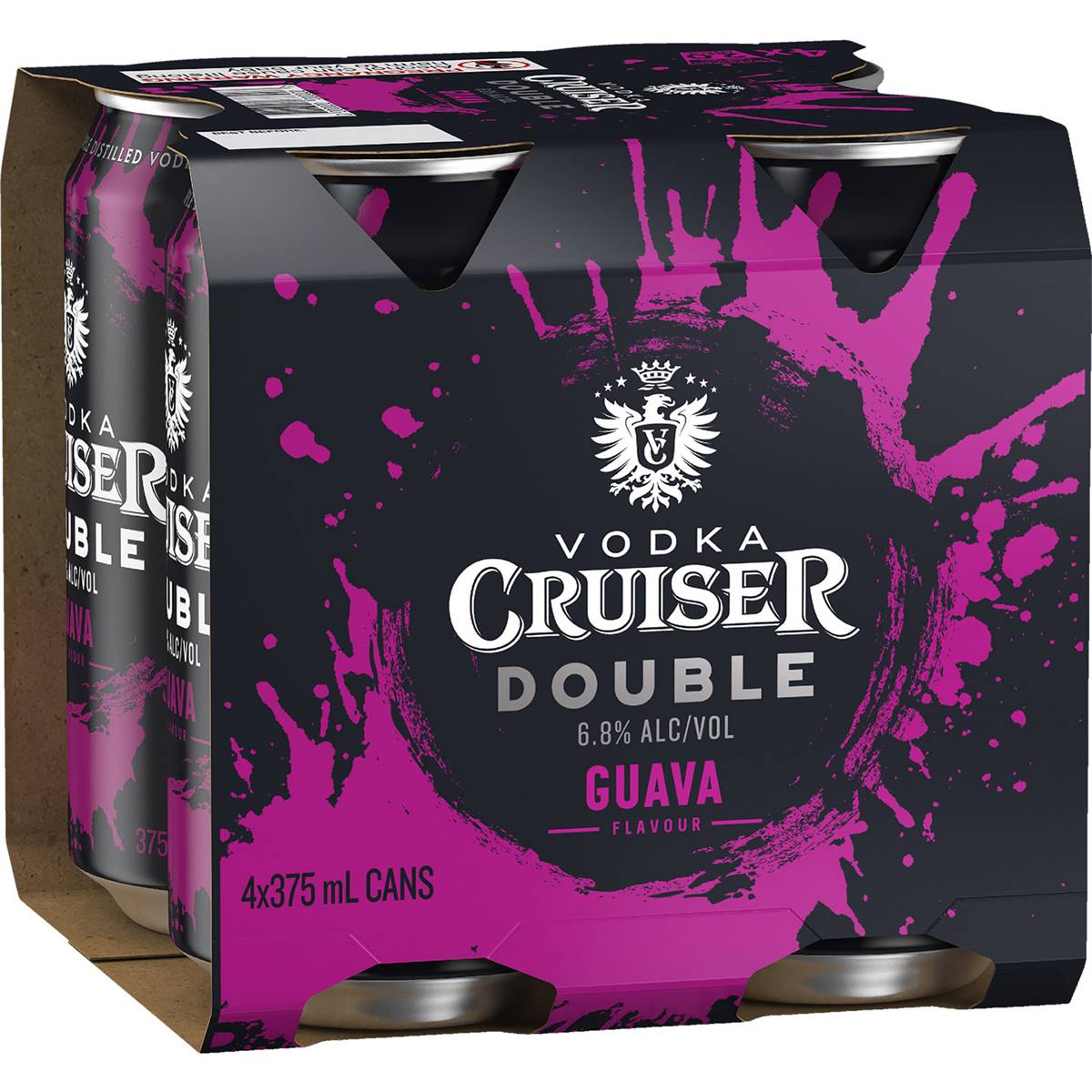 Vodka Cruiser Vodka Double Guava Can 375mL x 4 pack