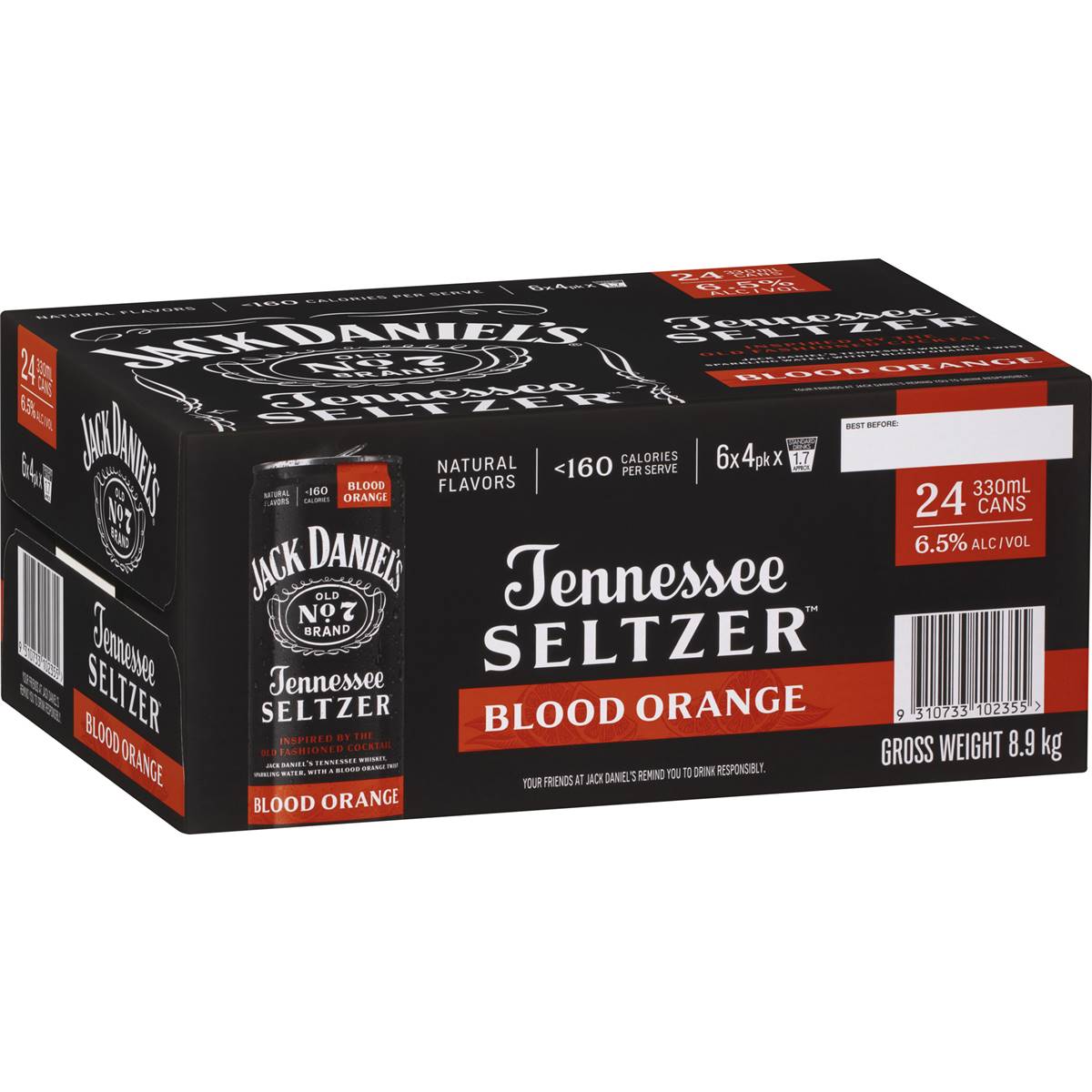 Jack Daniel's Blood Orange Seltzer Cans 330ml X24 Case Woolworths