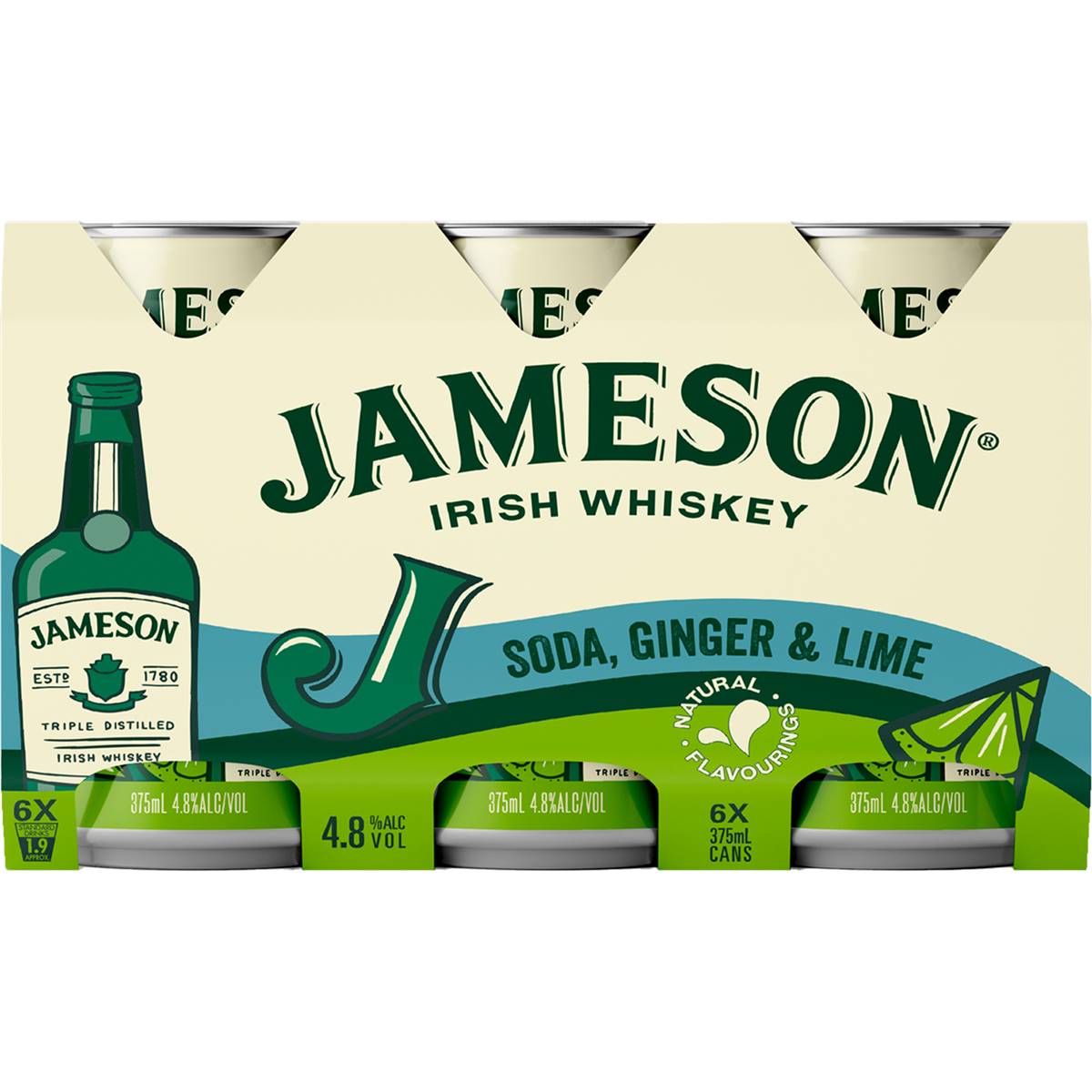 Jameson Irish Whiskey Soda Ginger & 375ml X 6 Pack Woolworths