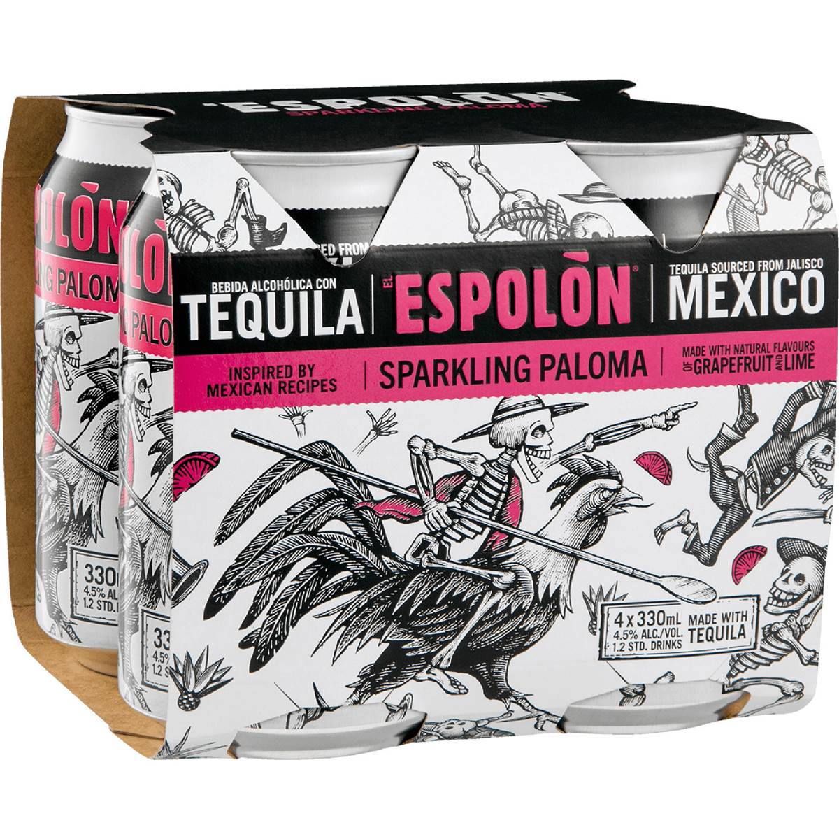 Espolon Sparkling Paloma Cans 330mL x 4 pack