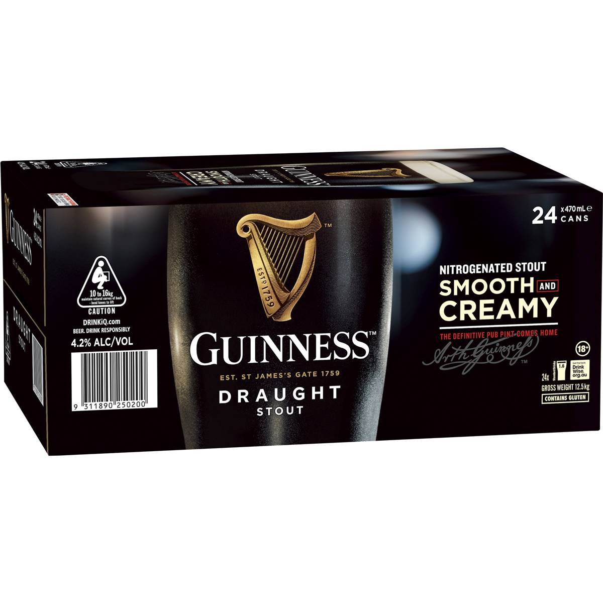 Guinness Draught Stout Cans 470mL x 24 case