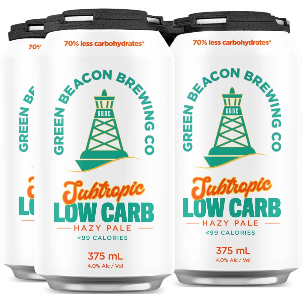 Green Beacon Brewing Co Low Carb Hazy Pale Ale Can 375ml X 4 Pack