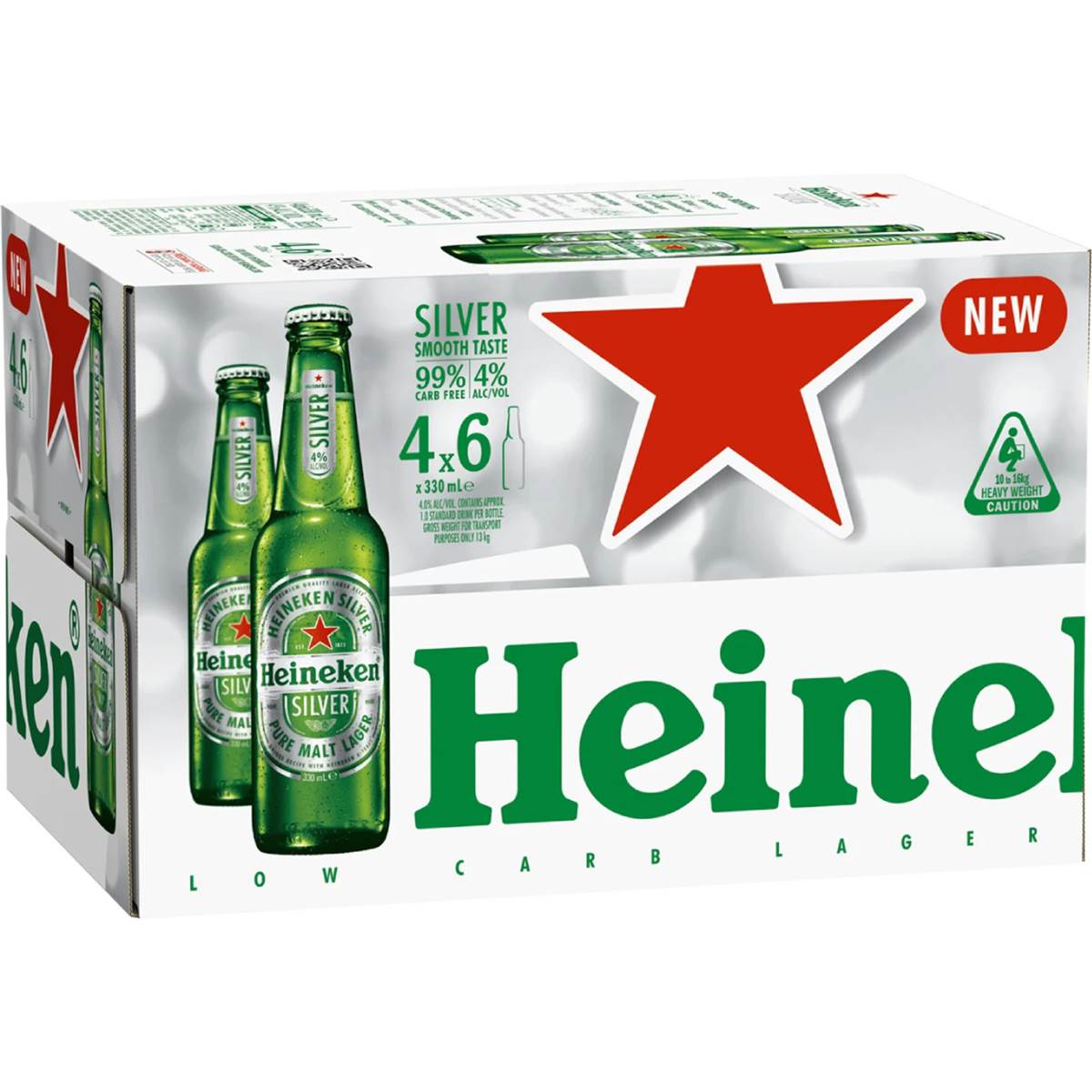 Heineken Lager Silver 330mL x 24 pack
