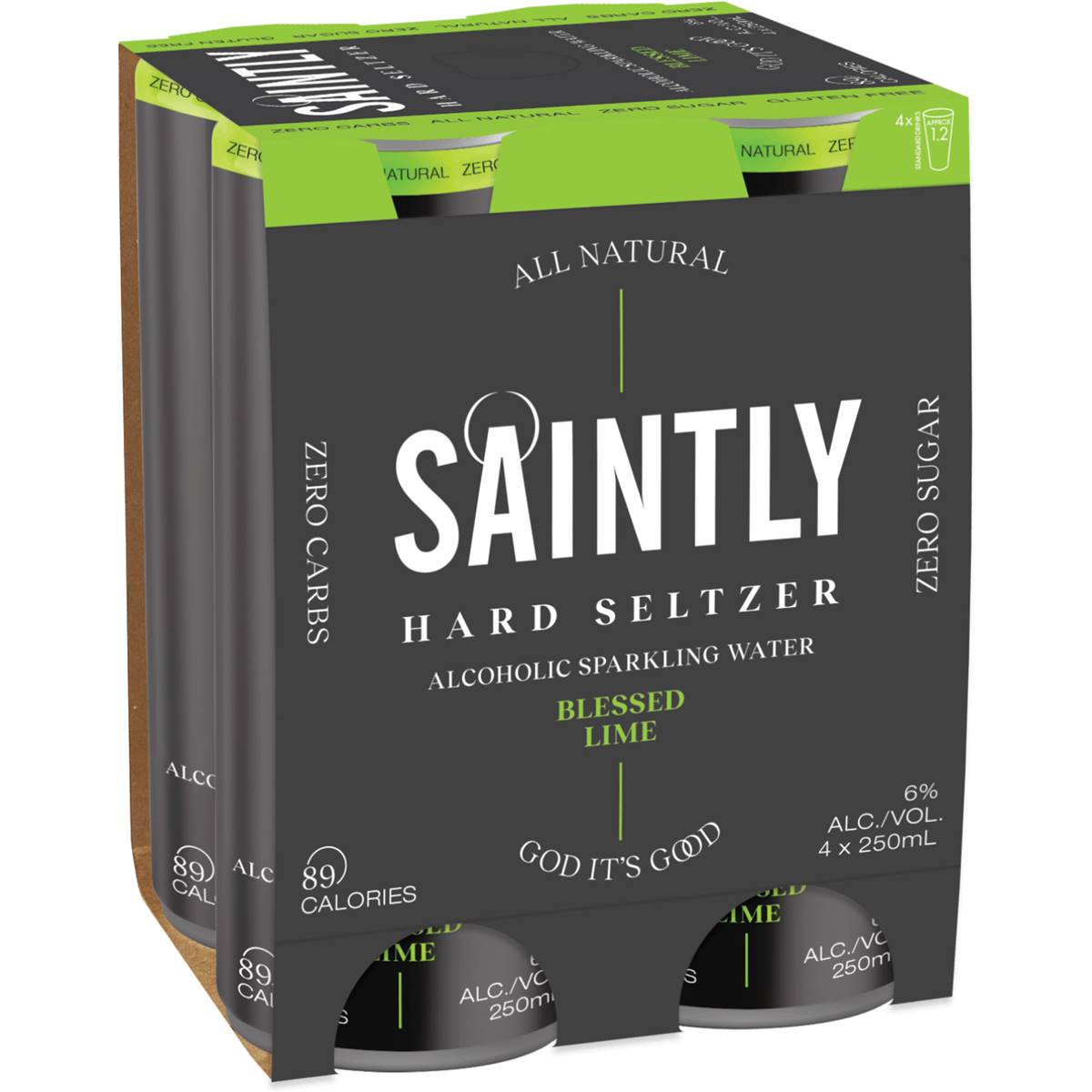 Saintly Hard Seltzer Blessed Lime Cans