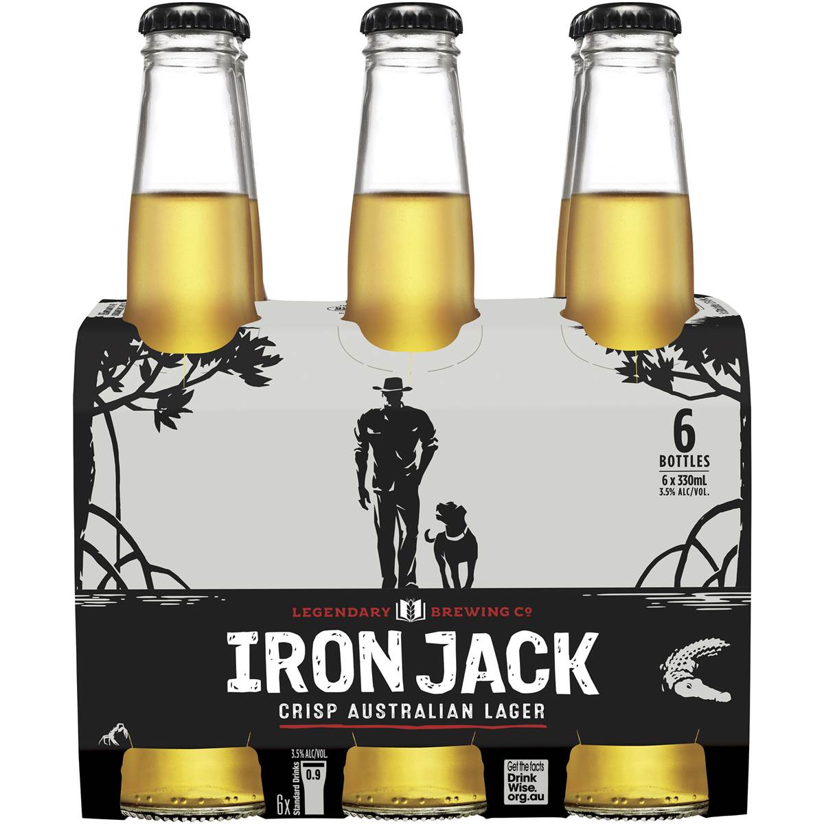 Iron Jack Crisp Australian Lager 6x330ml bottles Woolworths