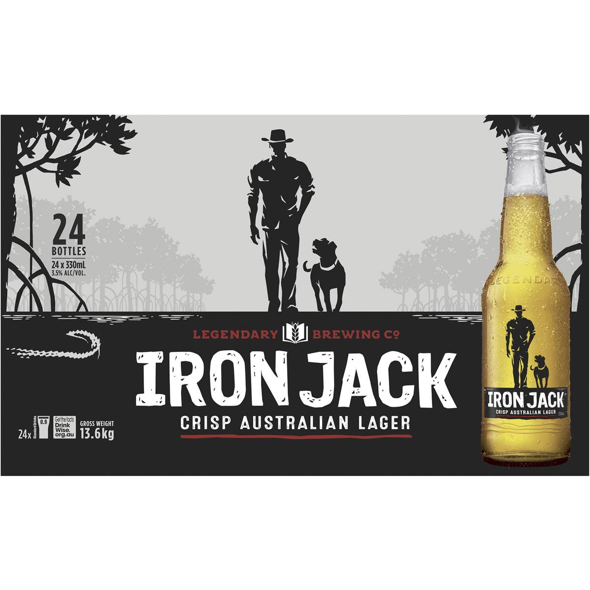 Iron Jack Crisp Australian Lager 24x330ml bottles Woolworths