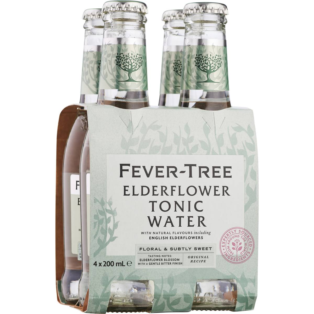 Fevertree Elderflower Tonic Water Bottles 200ml X 4 Pack Woolworths