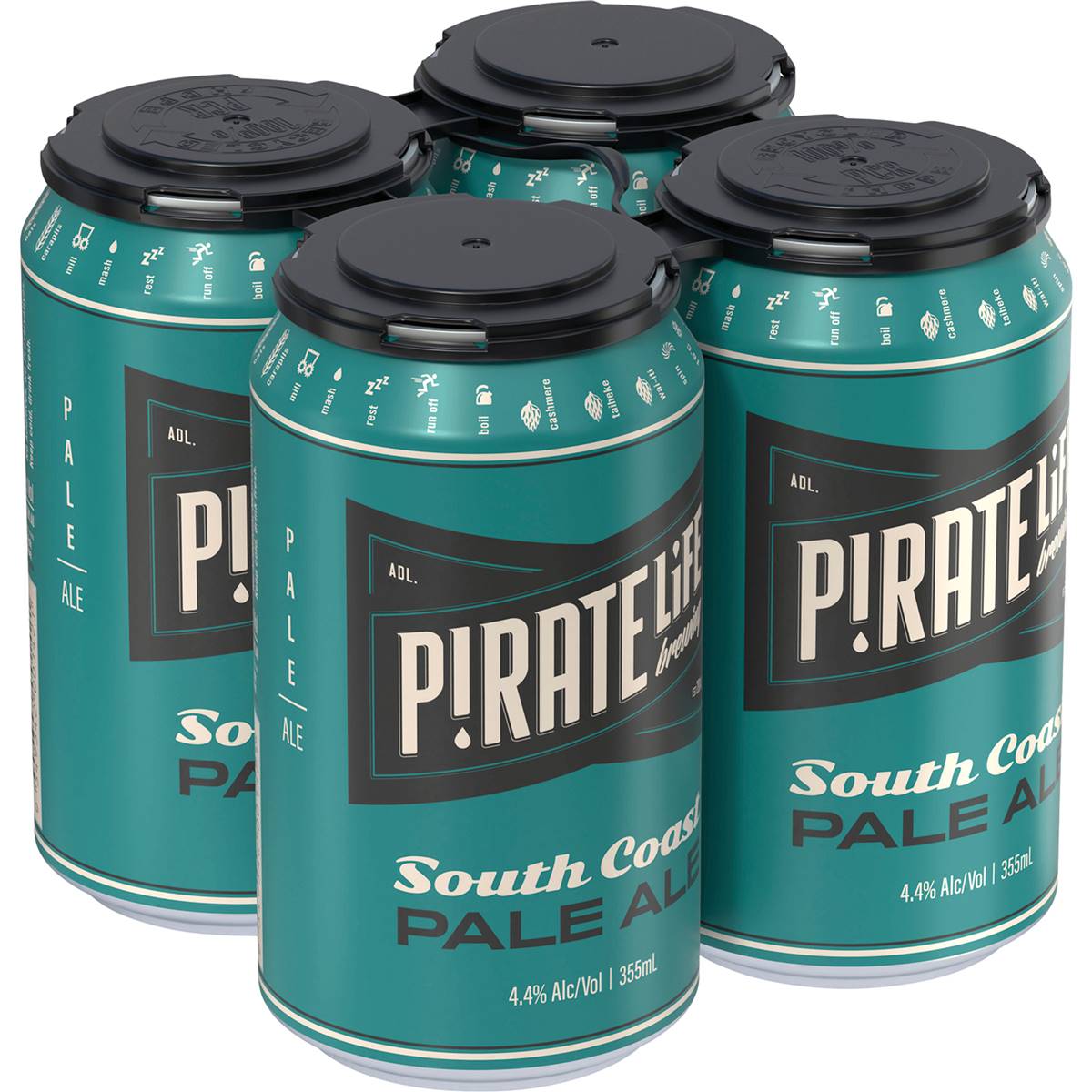 Pirate Life Brewing South Coast Pale Ale Cans 355ml X4 Pack Woolworths