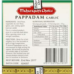 Maharajah's Choice Garlic Pappadams