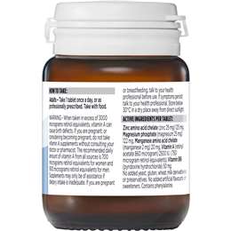 Blackmores Bio Zinc Skin Health Immune Support Vitamin Tablets