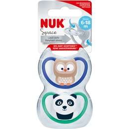Nuk Space Soother 6-18M Assorted 2 pack