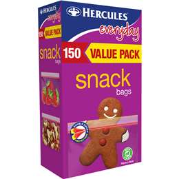 Hercules Everyday Snack Resealable Bags 150 Pack