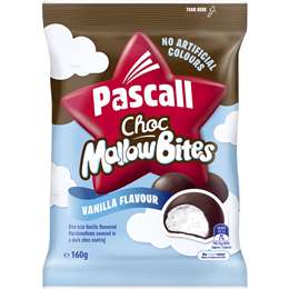 Pascall Choc Marshmallow Bites Vanilla Lollies 160g