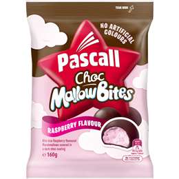 Pascall Choc Mallows Bites Raspberry 160g