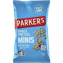 Parker's Pretzels Minis Entertaining Size Party Bag Salted 225g
