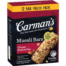 Carman's Muesli Bars Classic Fruit & Nut Value 12 pack