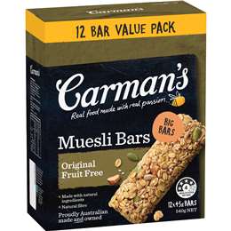 Carman's Muesli Bars Original Fruit Free Value 12 pack
