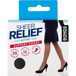 Sheer Relief Pantyhose Control Support Black Extra Tall Each