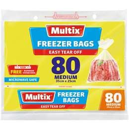Multix Easy Tear Off Freezer Bags Medium 80 pack