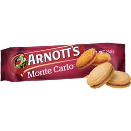 Arnott's Monte Carlo Cream Biscuits 250g | Woolworths