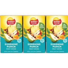 Golden Circle Fruit Drinks Lunch Box Poppers Multipack Sunshine Punch